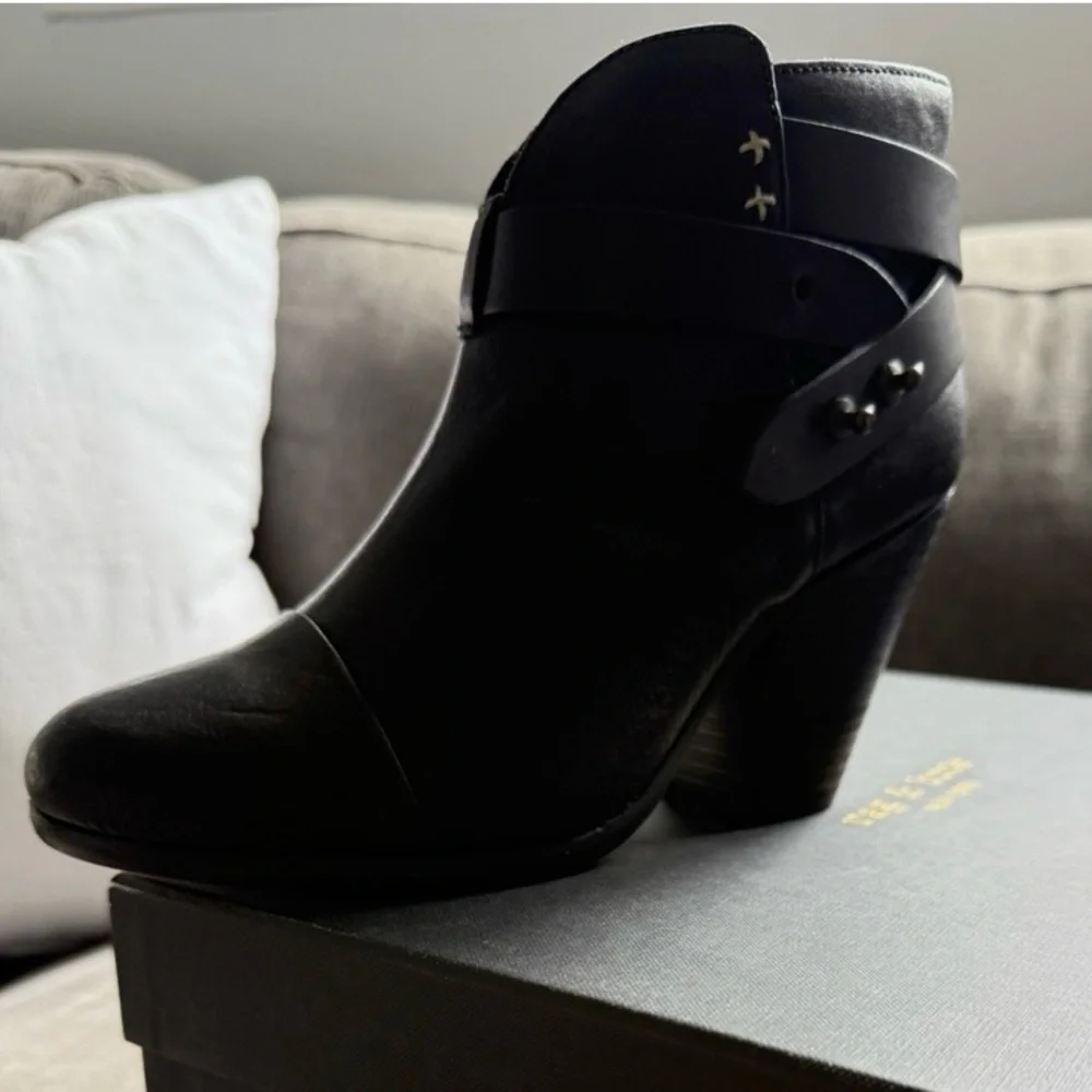 Rag & Bone Black Leather Ankle Booties